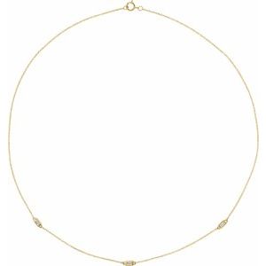 14K Yellow Gold 1/5 CTW Natural Diamond 3-Station 20" Necklace