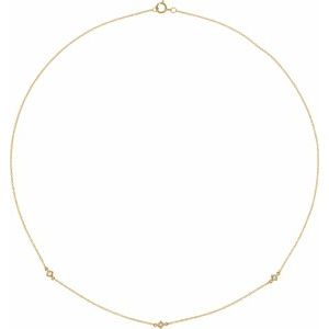 14K Yellow Gold 1/6 CTW Natural Diamond 3-Station 16" Necklace