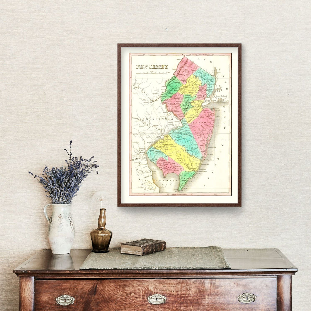 Vintage Map of New Jersey 1831