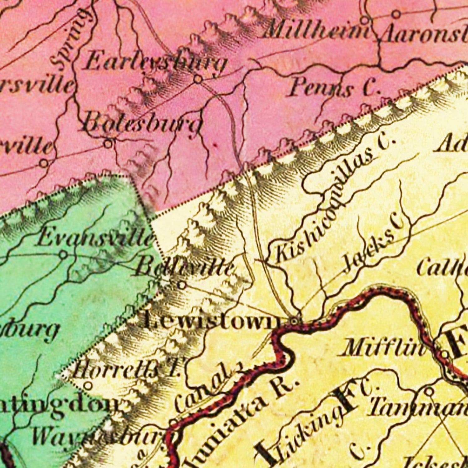 Vintage Map of Pennsylvania 1831
