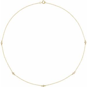 14K Yellow Gold 1/4 CTW Natural Diamond 5-Station 16" Necklace