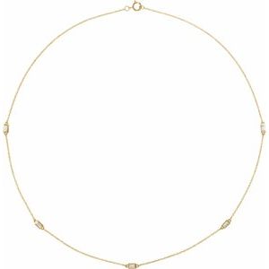 14K Yellow Gold 1/3 CTW Natural Diamond 5-Station 18" Necklace