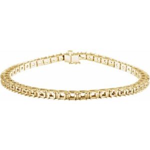 14K Yellow Gold 3 mm Round Line 7" Bracelet Mounting