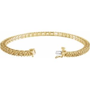 14K Yellow Gold 3 mm Round Line 7" Bracelet Mounting – image 2