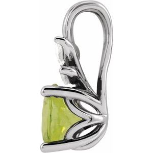 Platinum Natural Peridot & 1/10 CTW Natural Diamond Pendant