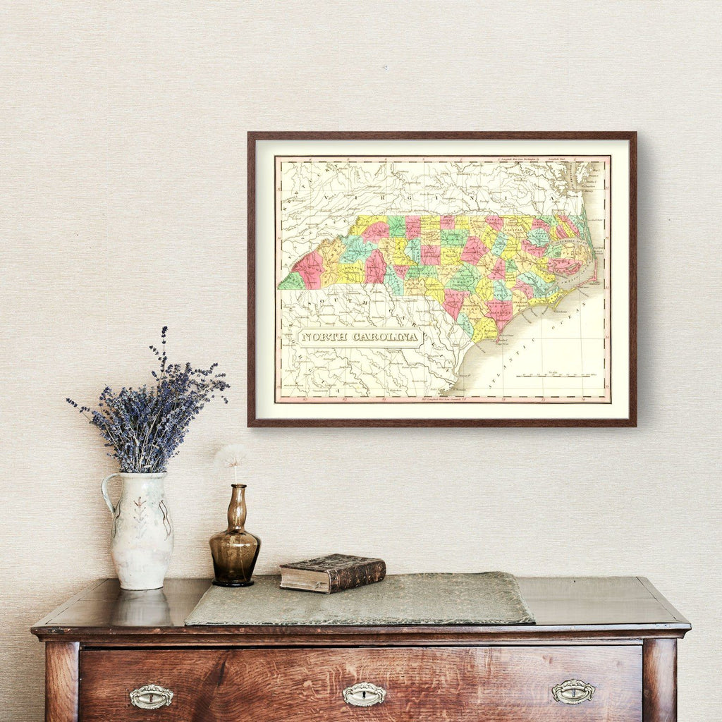 Vintage Map of North Carolina 1831