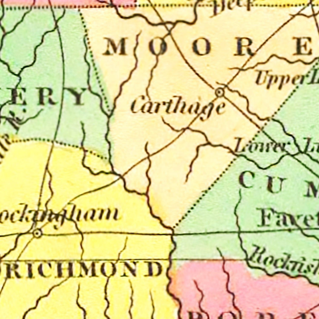 Vintage Map of North Carolina 1831