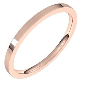 18K Rose 1.5 mm Flat Comfort Fit Light Band Size 9.5