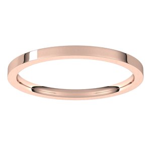 14K Rose 1.5 mm Lightweight Comfort-Fit Flat Band Size 9.5