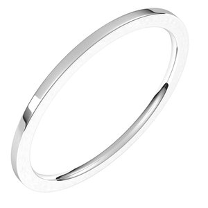 Continuum Sterling Silver 1 mm Flat Comfort Fit Light Band Size 8