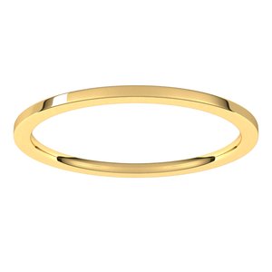 10K Yellow 1 mm Flat Comfort Fit Light Band Size 9