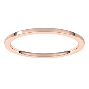 10K Rose 1 mm Flat Comfort Fit Light Band Size 8