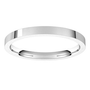 14K White 2 mm Flat Comfort Fit Light Band Size 8