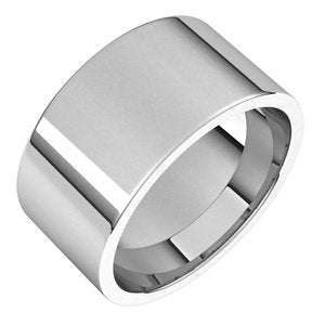 14K White 10 mm Lightweight Comfort-Fit Flat Band Size 5.5
