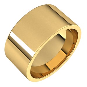 14K Yellow 10 mm Lightweight Comfort-Fit Flat Band Size 19