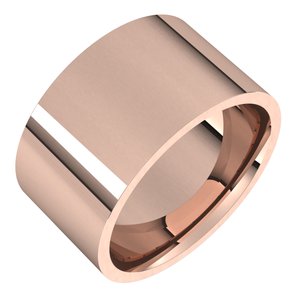 14K Rose 11 mm Lightweight Comfort-Fit Flat Band Size 15