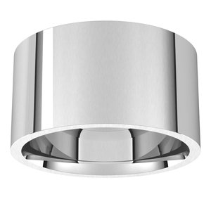 14K X1 White 11 mm Lightweight Comfort-Fit Flat Band Size 16