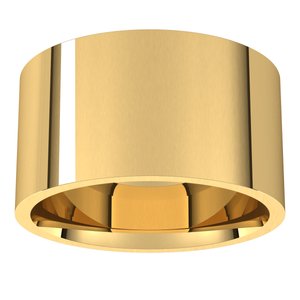 18K Yellow 11 mm Lightweight Comfort-Fit Flat Band Size 7.5