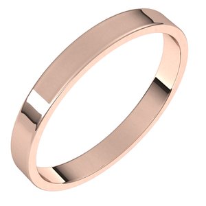 18K Rose 2.5 mm Ultra-Lightweight Flat Band Size 14