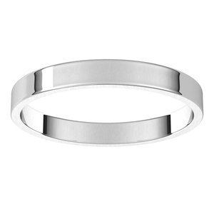 Sterling Silver 2.5 mm Ultra-Lightweight Flat Band Size 19.5