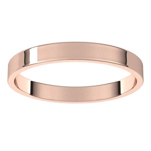 10K Rose 2.5 mm Ultra-Lightweight Flat Band Size 10.5