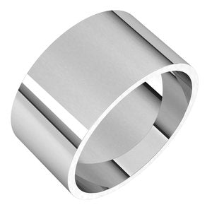18K White 10 mm Ultra-Lightweight Flat Band Size 17.5