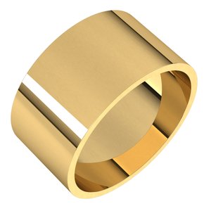 14K Yellow 10 mm Ultra-Lightweight Flat Band Size 4