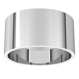18K White 10 mm Ultra-Lightweight Flat Band Size 7