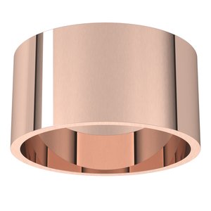 14K Rose 10 mm Ultra-Lightweight Flat Band Size 7.5