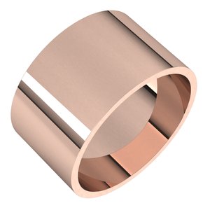18K Rose 11 mm Ultra-Lightweight Flat Band Size 8.5