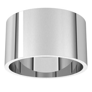 10K White 11 mm Ultra-Lightweight Flat Band Size 10.5