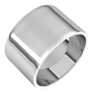 Sterling Silver 12 mm Ultra-Lightweight Flat Band Size 6.5