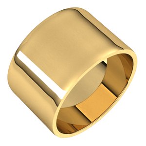 18K Yellow 12 mm Ultra-Lightweight Flat Band Size 9.5