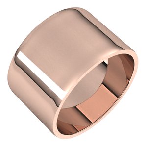 10K Rose 12 mm Ultra-Lightweight Flat Band Size 19