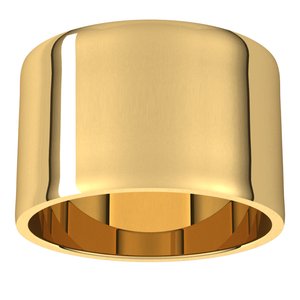 18K Yellow 12 mm Ultra-Lightweight Flat Band Size 7.5