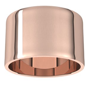 10K Rose 12 mm Ultra-Lightweight Flat Band Size 19