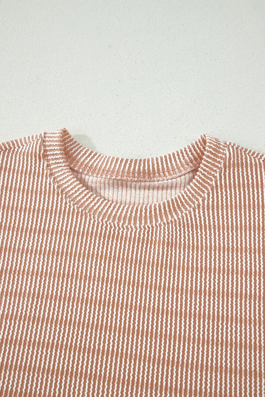 Stripe Corded Knit Tee & Drawstring Short Set