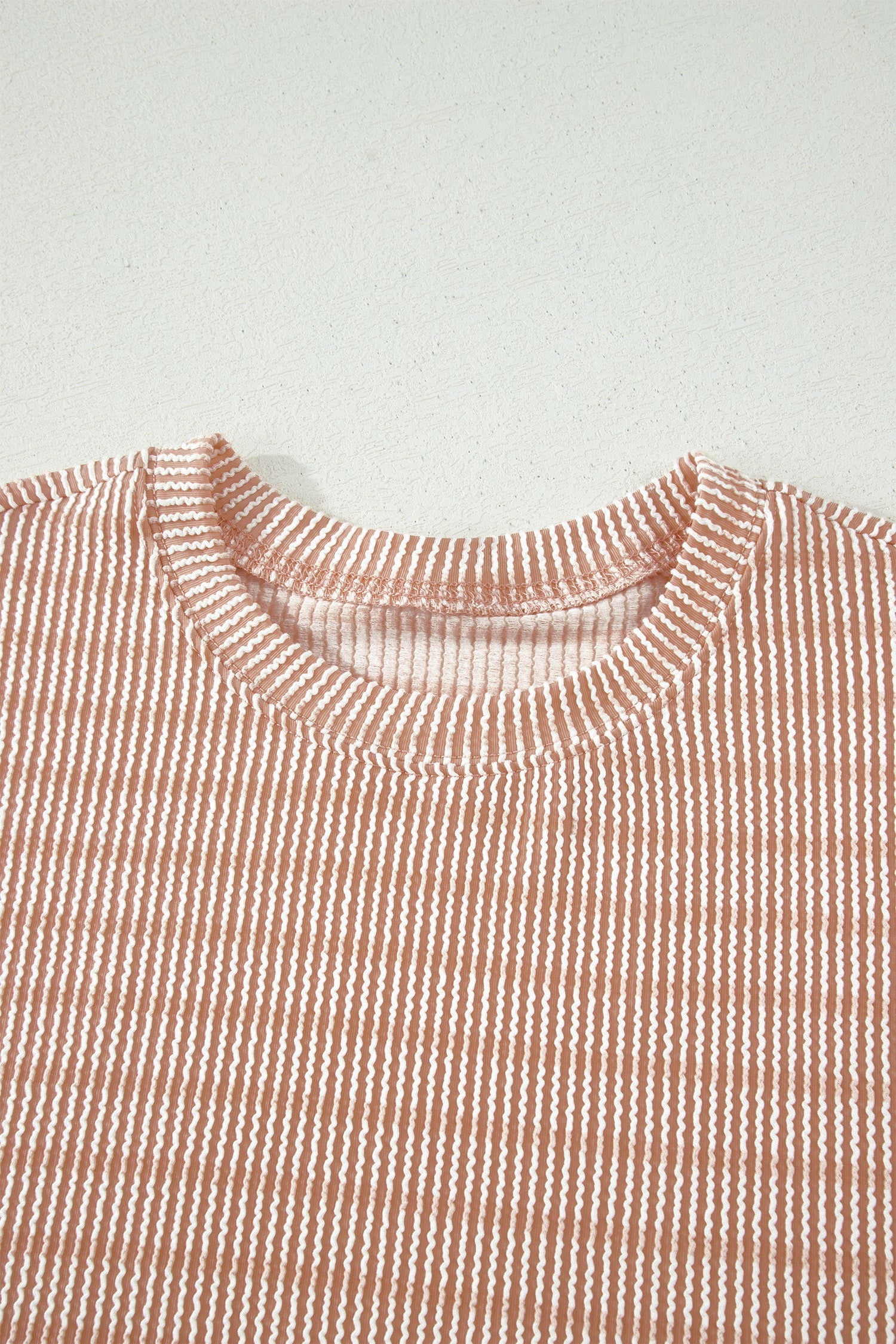 Stripe Corded Knit Tee & Drawstring Short Set
