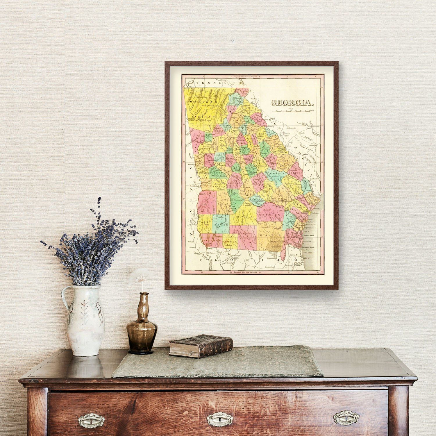 Vintage Map of Georgia 1831