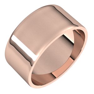 14K Rose 9 mm Ultra-Lightweight Flat Band Size 10.5