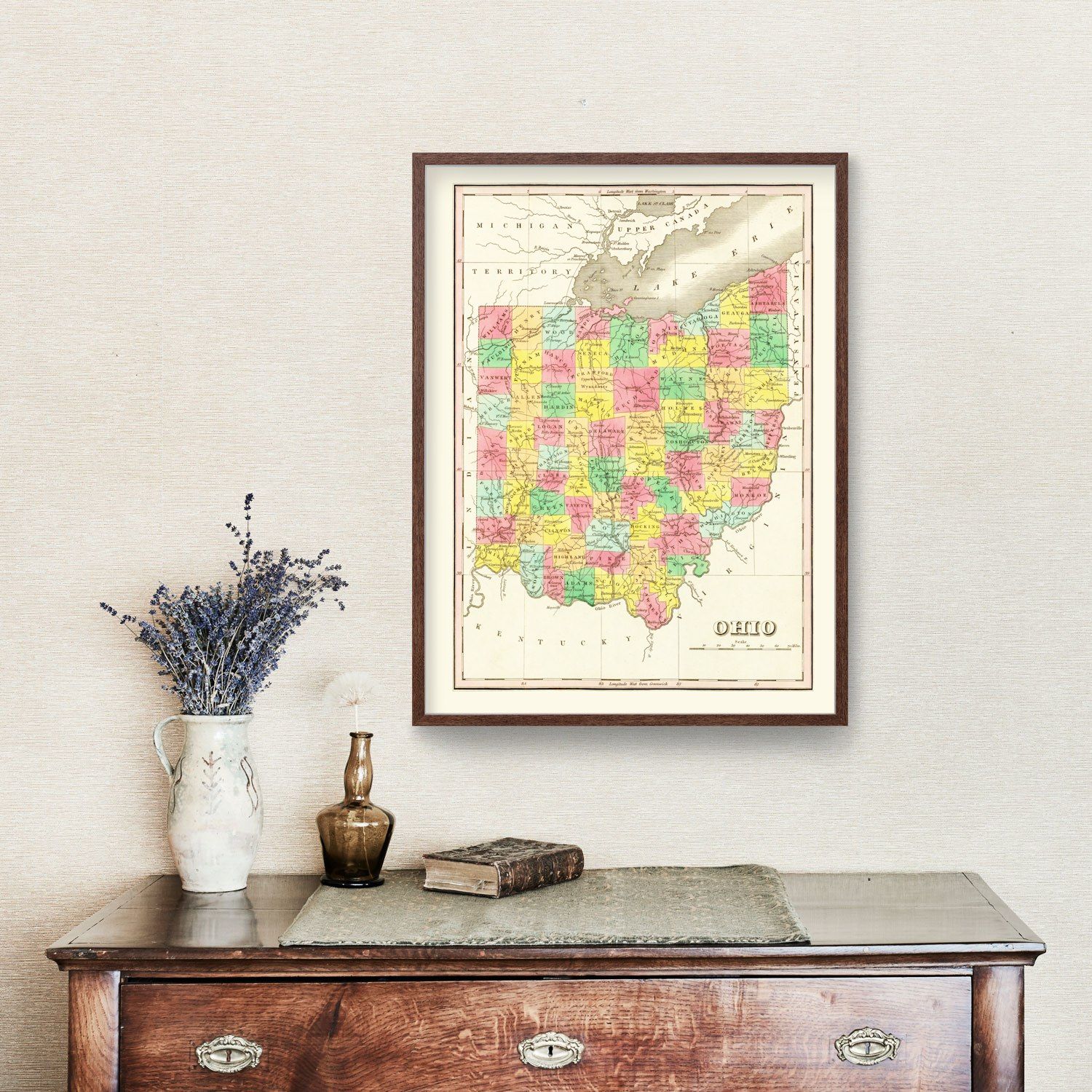 Vintage Map of Ohio 1831