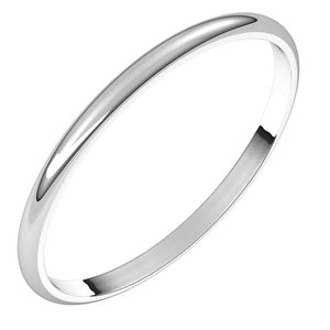 10K White 1.5 mm Ultra-Lightweight Half Round Band Size 10.5