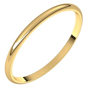 14K Yellow 1.5 mm Ultra-Lightweight Half Round Band Size 17.5