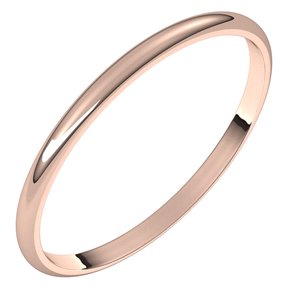 14K Rose 1.5 mm Ultra-Lightweight Half Round Band Size 8