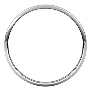 10K White 1.5 mm Ultra-Lightweight Half Round Band Size 7.5
