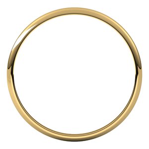 18K Yellow 1.5 mm Ultra-Lightweight Half Round Band Size 17