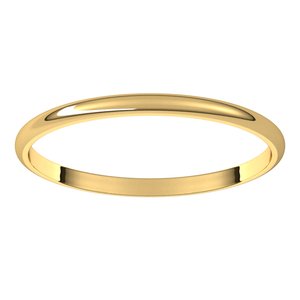 18K Yellow 1.5 mm Ultra-Lightweight Half Round Band Size 18