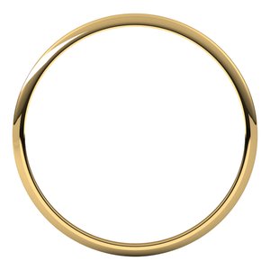 10K Yellow 1 mm Ultra-Lightweight Half Round Band Size 14