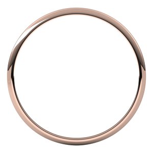 18K Rose 1 mm Ultra-Lightweight Half Round Band Size 5