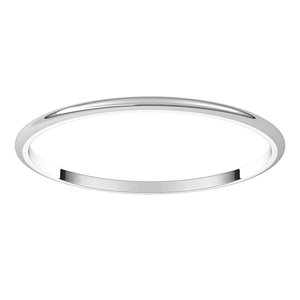 10K White 1 mm Ultra-Lightweight Half Round Band Size 4